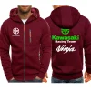 kawasaki racing 2025 printemps automne hommes sweat à capuche de sport femmes sweat à capuche avec fermeture éclair mode couple veste manteau