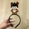 nouveau nezha dessin animé bandeau drôle en peluche poupée boules bandeau coiffure outil de fixation épingle à cheveux pour femmes enfants filles cheveux accessoires
