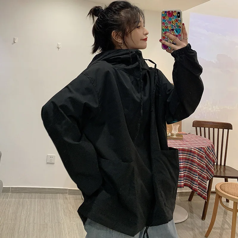 sweat shirt de travail ample et décontracté pour femmes, manteau de style japonais sweat shirt de travail ample et décontracté pour femmes, manteau de style japonais
