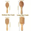 brosse à cheveux en bois de bambou, peigne de massage, masseur du cuir chevelu pour la croissance des cheveux, brosse à lisser antistatique, brosse à barbe douce en hêtre pour bébé