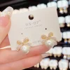 boucles d'oreilles en strass scintillants pour femmes, bijoux de luxe légers, à la mode, cadeaux d'anniversaire de mariage