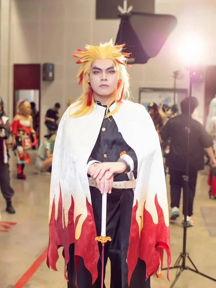 tenues rengoku kyoujurou, costume de tueur de démons, anime, perruque pour adulte, uniforme kimono kimetsu no yaiba, vêtements de fête, nouvelle collection 2025 tenues rengoku kyoujurou, costume de tueur de démons, anime, perruque pour adulte, uniforme kimono kimetsu no yaiba, vêtements de fête, nouvelle collection 2025