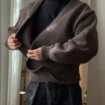 High Street Harajuku – Cardigan noir pour hommes, marque tendance, décontracté, Streetwear, rétro américain, pull tricoté ample, automne et hiver
