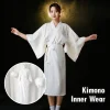 kimono traditionnel japonais juban pour femmes, yukata blanc, doublure inférieure avec ceinture, haori, kimono intime, vêtements intérieurs, sous vêtements