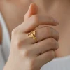 dawapara – bague menorah juive, symbole de jérusalem, hanukkah chanukah, cadeau, bijoux juifs, anneaux réglables en acier inoxydable