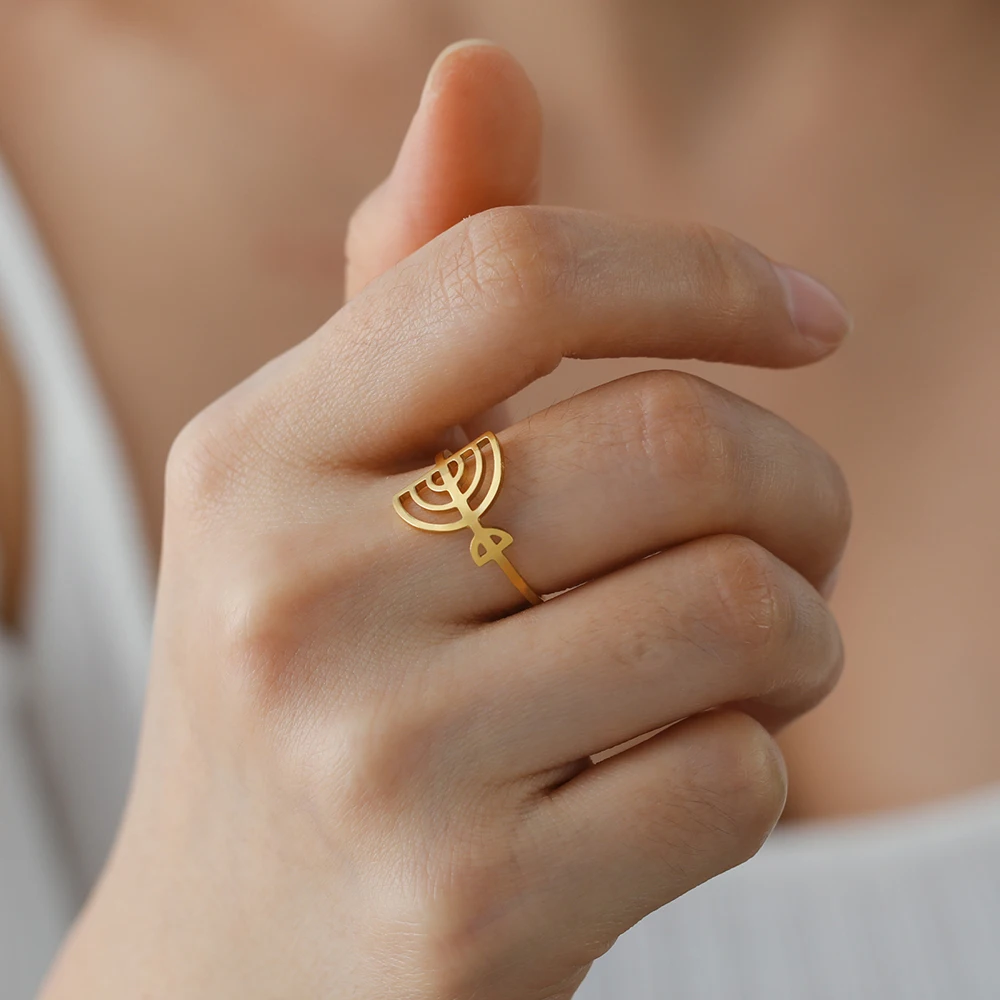 dawapara – bague menorah juive, symbole de jérusalem, hanukkah chanukah, cadeau, bijoux juifs, anneaux réglables en acier inoxydable dawapara – bague menorah juive, symbole de jérusalem, hanukkah chanukah, cadeau, bijoux juifs, anneaux réglables en acier inoxydable