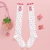 chaussettes japonaises longues en dentelle pour enfants, dessin animé, amour, petit lapin, longueur au genou, leggings pour filles, bas pour bébé