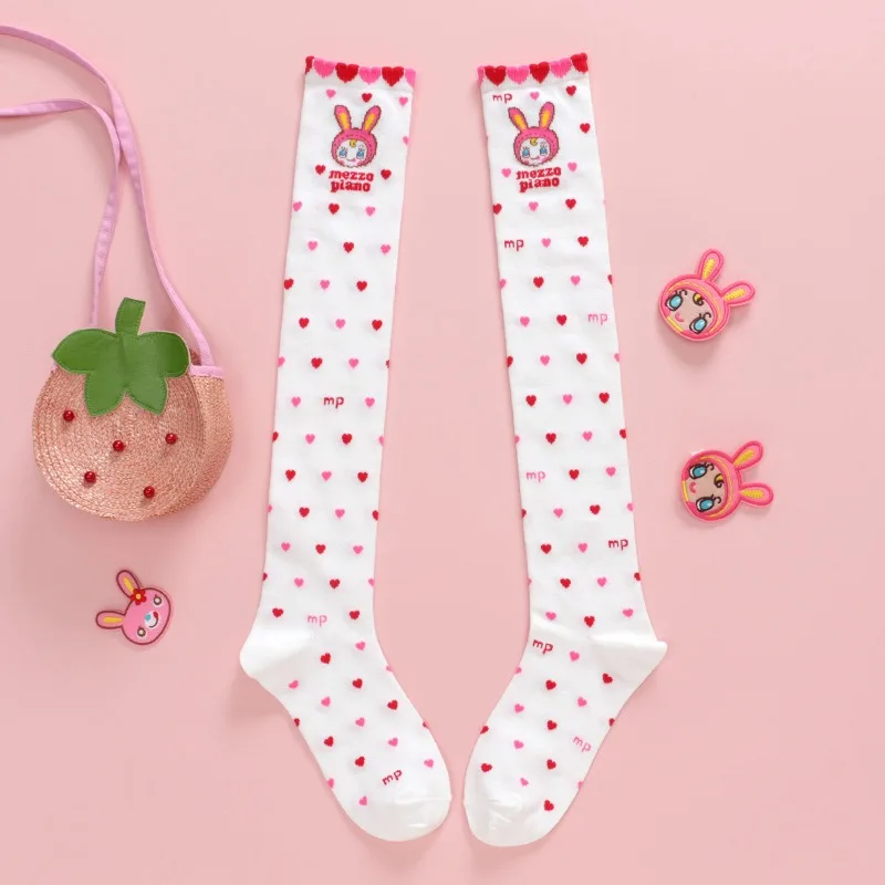 chaussettes japonaises longues en dentelle pour enfants, dessin animé, amour, petit lapin, longueur au genou, leggings pour filles, bas pour bébé chaussettes japonaises longues en dentelle pour enfants, dessin animé, amour, petit lapin, longueur au genou, leggings pour filles, bas pour bébé