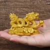 statuette de dragon de bon augure chinoise dorée, sculpture feng shui, décoration de maison, salon, chambre à coucher, bureau, dragon