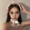 Doux Lolita dentelle bandeau ruban arc Kawaii à volants bandeau Jk cheveux accessoires Anime femme de chambre Cosplay coiffure Cosplay accessoire