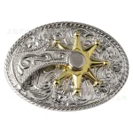 Ceinture à Éperon Ovale, Structure Dorée, Engrenage Rotatif, Style Occidental, Accessoires en Alliage Ceinture à Éperon Ovale, Structure Dorée, Engrenage Rotatif, Style Occidental, Accessoires en Alliage