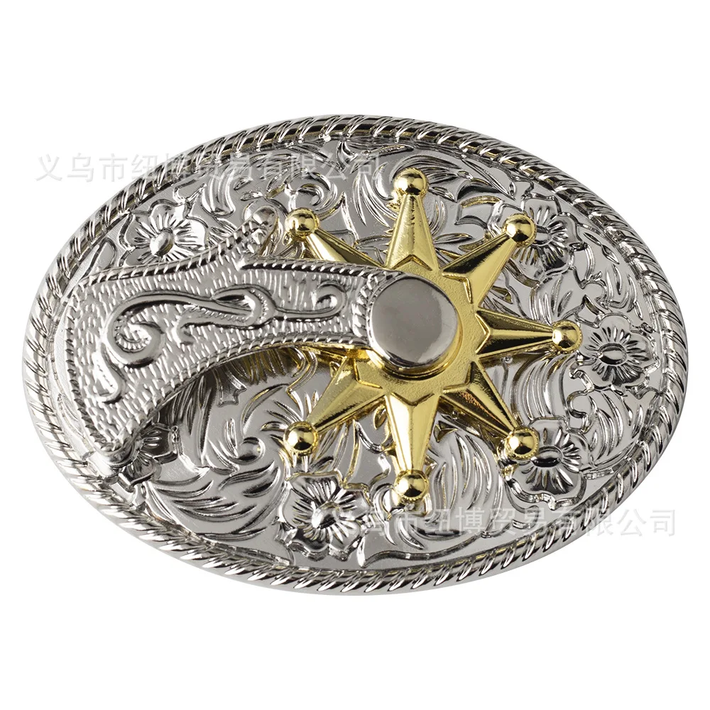 Ceinture à Éperon Ovale, Structure Dorée, Engrenage Rotatif, Style Occidental, Accessoires en Alliage Ceinture à Éperon Ovale, Structure Dorée, Engrenage Rotatif, Style Occidental, Accessoires en Alliage