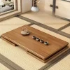 table pliante polyvalente en bambou – style japonais, parfaite pour la chambre à coucher et l'étude, conception durable de taille basse avec finition lisse