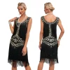 Robe vintage à paillettes perlées pour femmes, robes évasées des années 30, robe de Rhet de mariage, grand cou, franges perlées, glands à la mode, années 1920 Robe vintage à paillettes perlées pour femmes, robes évasées des années 30, robe de Rhet de mariage, grand cou, franges perlées, glands à la mode, années 1920