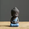 ornements en céramique pour animaux de compagnie de thé, style chinois, statue de bouddha mignonne, mini moine exquis, jeu de thé figauckland