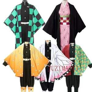 Anime Kimetsu No Yaiba Tanjirou Kamado Nezuko Cosplay femmes et hommes Kimono Cosplay ensembles de costumes Anime Kimetsu No Yaiba Tanjirou Kamado Nezuko Cosplay femmes et hommes Kimono Cosplay ensembles de costumes