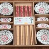plats à sushi en céramique sans fleur, style japonais, sashimi, sauce de soja, service de vaisselle, service de vaisselle, coffret cadeau, 12 pièces/ensemble