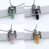 collier animal dragon homme, pierre précieuse naturelle, quartz rose de guérison, pendentif en cristal hexagonal, bijoux vintage, cadeau pour femmes, 2025