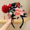antique fleur style chinois chapeaux arc perle style ancien bandeau gland princesse cheveux cerceau hanfu pince à cheveux femmes