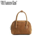 Sac à main pour femme d&rsquo;inspiration vintage en cuir de vachette de première qualité, fourre-tout à poignée supérieure, finition mate, sac à bandoulière à sangle unique