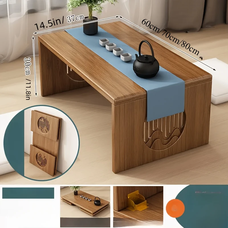 table pliante polyvalente en bambou – style japonais, parfaite pour la chambre à coucher et l'étude, conception durable de taille basse avec finition lisse table pliante polyvalente en bambou – style japonais, parfaite pour la chambre à coucher et l'étude, conception durable de taille basse avec finition lisse