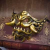 demi visage cosplay rouge prajna masque effrayant habiller samouraï cosplay masque mascarade 3d japonais masque jouet jouets pour enfants