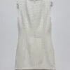 robes féminines élégantes blanc cassé, mini robe sans manches avec nœud, taille haute, coupe cintrée