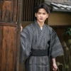 kimono samouraï traditionnel japonais pour homme, robe de bain, style hekoobi adt, vêtement de sauna, longue ceinture, en coton