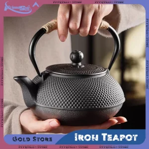 Théière en fer faite à la main, bouilloire à thé de Style japonais moulé Antique pour l’eau bouillante, ensemble d’accessoires, poêle à charbon de bois, service de thé de cuisine Théière en fer faite à la main, bouilloire à thé de Style japonais moulé Antique pour l’eau bouillante, ensemble d’accessoires, poêle à charbon de bois, service de thé de cuisine