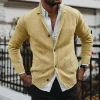 cardigan pull personnalisable pour hommes, pour l'automne et l'hiver, col en v, manches longues, manteau tricoté avec poches, hauts personnalisés