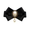 broches en ruban d'imitation de perles, épingle à nœud papillon, vintage, col pré attaché, bijoux, chemise à nœud papillon, clip de cravate pour femmes et filles