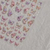 autocollants pour ongles papillon japonais 5d, 1 pièce, kawaii, coquille à paillettes de luxe, aurore, décorations pour nail art, décalcomanies, feuille coulissante pour manucure à faire soi même