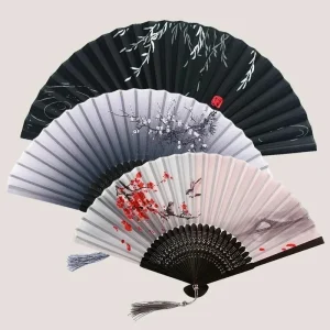 Éventail pliant chinois Vintage en bambou pour femmes, décorations de danse de mariage, ornement de maison, fournitures d’halloween, cadeaux de fête Éventail pliant chinois Vintage en bambou pour femmes, décorations de danse de mariage, ornement de maison, fournitures d’halloween, cadeaux de fête