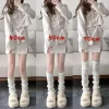 jk chaussettes tricotées style harajuku y2k doux style collège japonais printemps et automne style mi tube chaussettes empilées pour les femmes