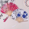 Éventail pliant en soie de style chinois japonais, éventail de mariage, cadeaux artistiques, éventail à main de danse, éventail de fleurs pliable en bambou vintage