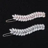 barrette à la mode en forme de feuille de zircone cubique pour femmes, accessoires de mariée, bijoux de cheveux de mariage, couvre chef de fête de mariée