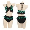 anime démon slayer maillot de bain bikini avec kimono couvrir femmes nezuko shinobu cosplay kimetsu no yaiba maillots de bain sexy maillot de bain
