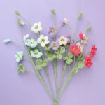 Bouquet de fleurs Oxalis tricotées, Bouquet de fleurs artificielles au Crochet, décoration de fête à domicile