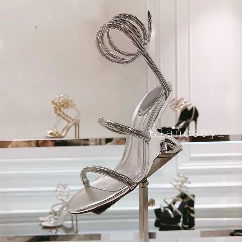sandales à enroulement en forme de salle de rinçage pour femmes, chaussures à talons hauts, gladiateur, parker ouvert, robe de soirée, mode estivale, style étrange sandales à enroulement en forme de salle de rinçage pour femmes, chaussures à talons hauts, gladiateur, parker ouvert, robe de soirée, mode estivale, style étrange