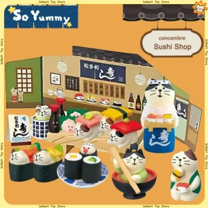 Sushi Restaurant Zakka chat Style japonais bricolage dessin animé aliments jouets Miniatures décoration de la maison bureau résine artisanat petits ornements Sushi Restaurant Zakka chat Style japonais bricolage dessin animé aliments jouets Miniatures décoration de la maison bureau résine artisanat petits ornements