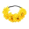 plage tournesol élastique bandeau de cheveux bohême mode bandeau de cheveux à la main fausse fleur femmes couronne arc en ciel couleur romantique bandeau