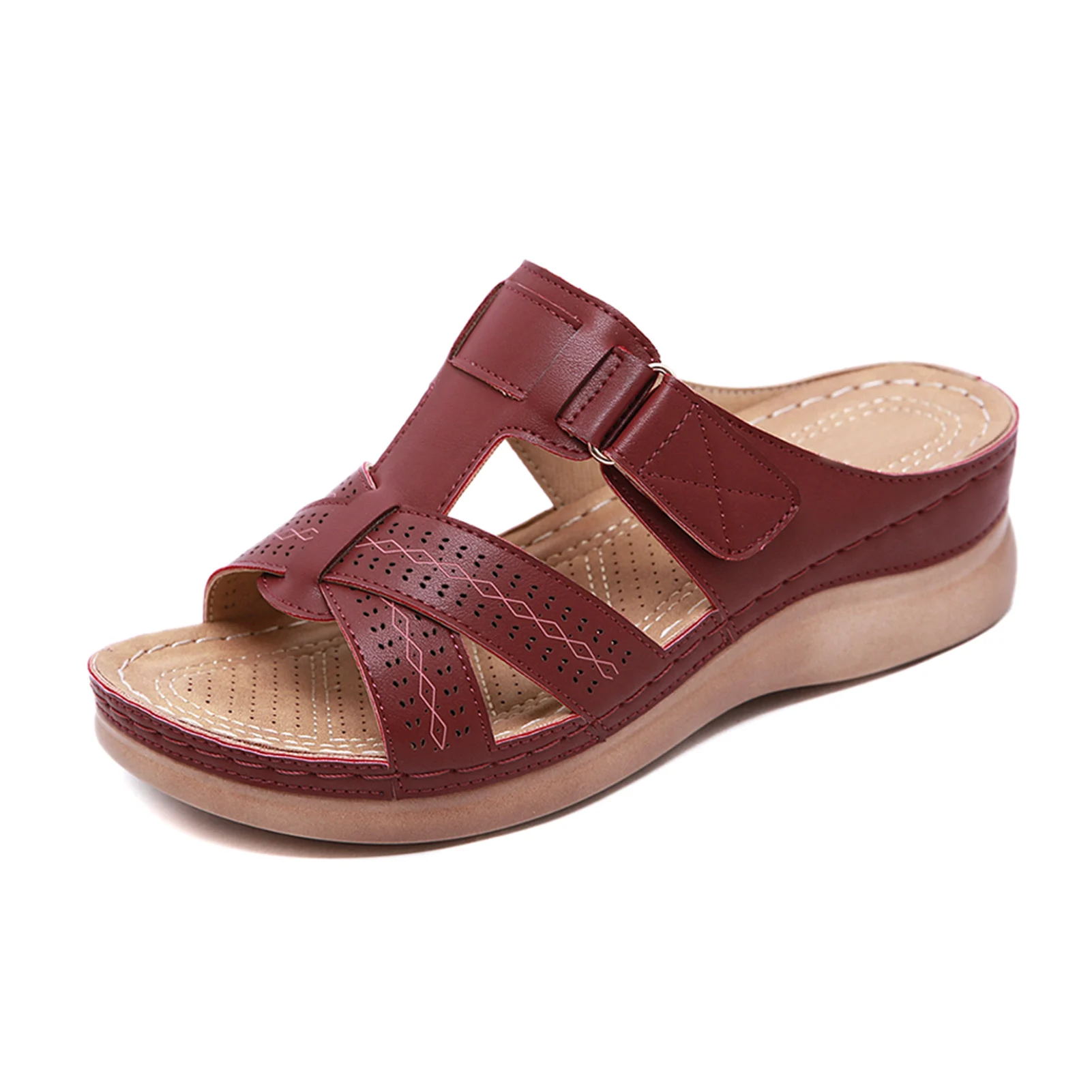 sandales orthopédiques à bout ouvert pour femmes, antidérapantes, respirantes, couleur unie, plates, à clip, adaptées à l'intérieur et à l'extérieur sandales orthopédiques à bout ouvert pour femmes, antidérapantes, respirantes, couleur unie, plates, à clip, adaptées à l'intérieur et à l'extérieur