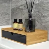 organisateur de rangement d'articles de toilette d'hôtel en bois de bambou de style japonais, ensemble de dents de chambre d'hôtel extractible, boîte de rangement, plateau d'aromathérapie