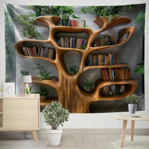 Tapisserie de décoration d&rsquo;étagère en Polyester, tissu créatif, tissu de fond de la pièce, décorations en tissu pour la maison
