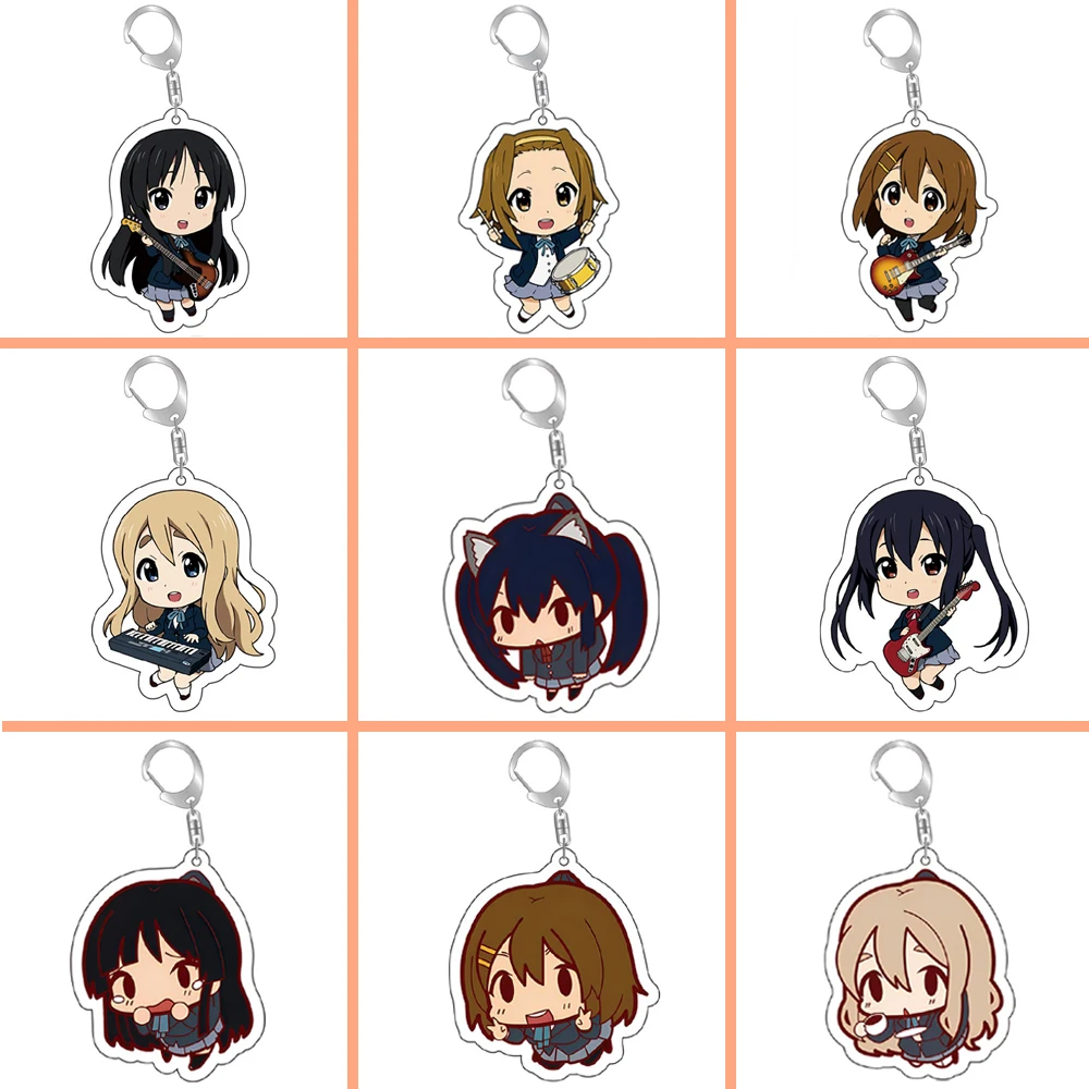 K-ON! Hirasawa Yui Akiyama Mio acrylique Anime porte-clés dessin animé porte-clés sac pièces et accessoires K-ON! Hirasawa Yui Akiyama Mio acrylique Anime porte-clés dessin animé porte-clés sac pièces et accessoires