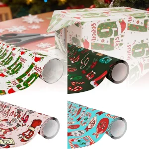Papier d’emballage de noël drôle, emballage cadeau de noël Kraft pour enfants, emballage cadeau festif du nouvel an, papier de décoration Papier d’emballage de noël drôle, emballage cadeau de noël Kraft pour enfants, emballage cadeau festif du nouvel an, papier de décoration