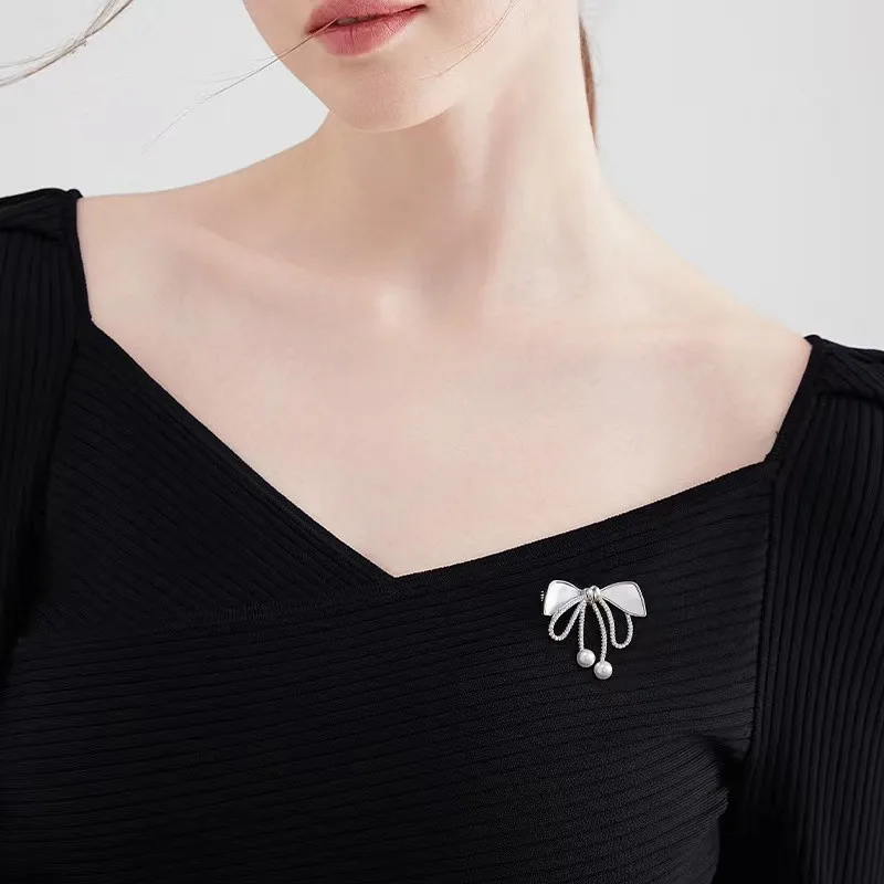 butterfly knot anti exposure brooch for women, high end french vintage style elegant temperament anti exposure pin butterfly knot anti exposure brooch for women, high end french vintage style elegant temperament anti exposure pin