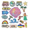Patchs de broderie de paysage tropique pour filles, appliques de style hawaïen, badges de vie de surf de plage adhésifs, étiquette de rentabilité ha, autocollants en tissu