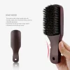 brosse à barbe pour hommes, manche en bois, poils de sanglier, moustache, brosse de nettoyage, coiffure, antistatique, peigne de coiffure, outil de rasage