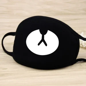 Fashionable Black Mouth Masks Outdoor Washable Windproof Earloop Anti Dust Funny Print Mask Protective Halloween Cosplay New マスク